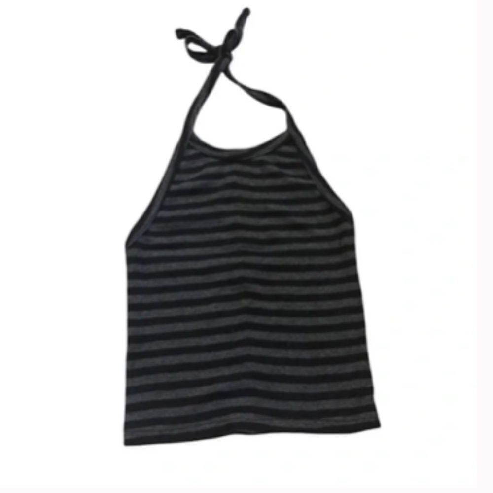 Urban Outfitters Out From Under Grey & Black Striped Halter Top